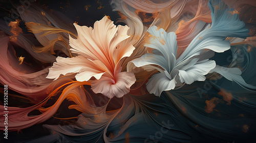 Abstract Floral Essence in Hyperfeminine Tones Background Ai Generative