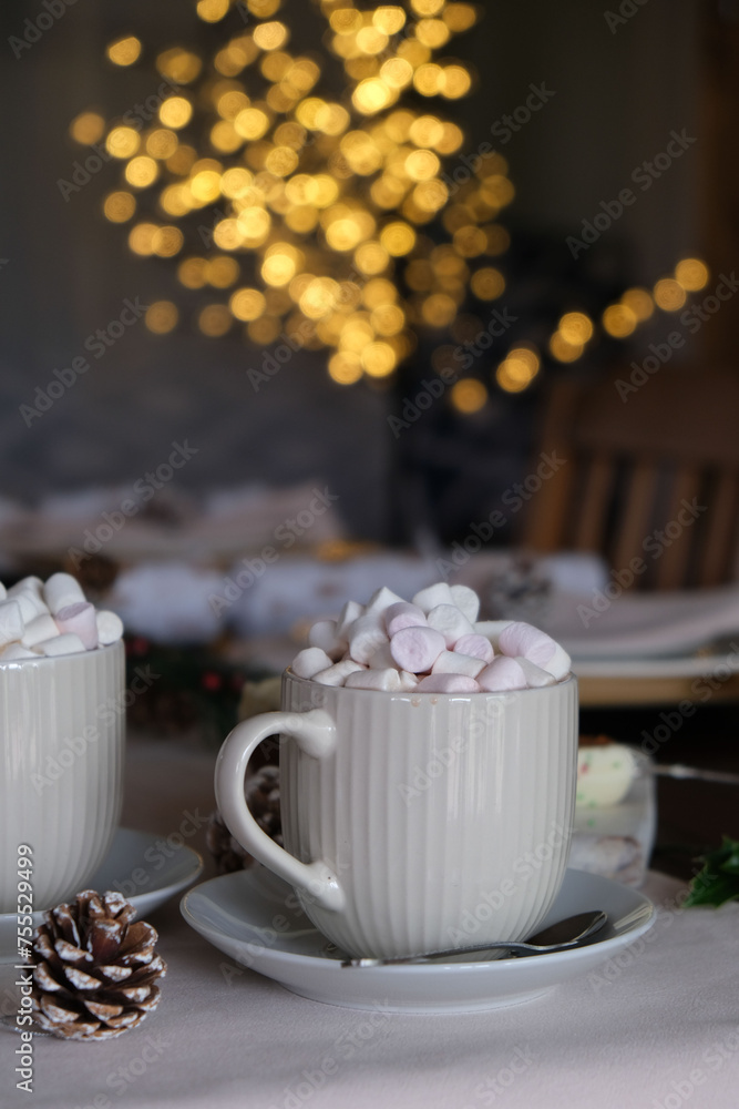 Fototapeta premium Hot chocolate and marshmallows