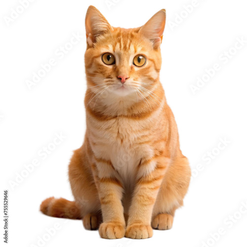 cute ginger cat sitting and looking at the camera