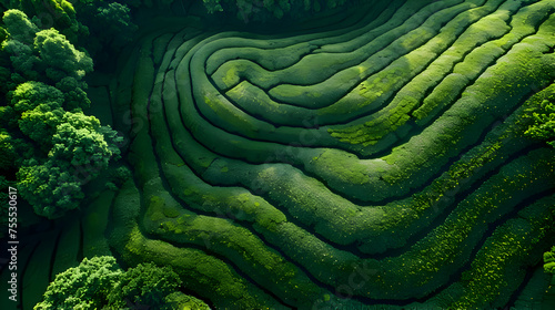 Aerial view of lush green landscape