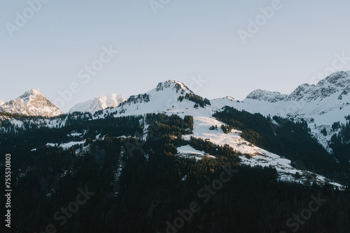 Blick auf das Skigebiet Sonntag im Großen Walsertal (ID: 755530803)