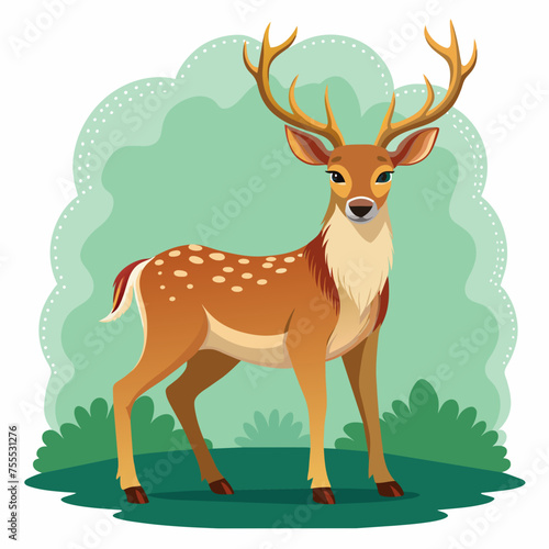 Deer  reindeer  red deer  roe  maral  fawn  doe  beast  pet  vector  illustration  draw  cartoon  pretty  cute