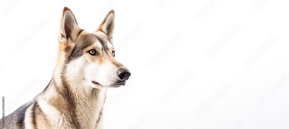Fototapeta premium Purebred beautiful breed of dog Czechoslovakian Wolfdog, background nature.