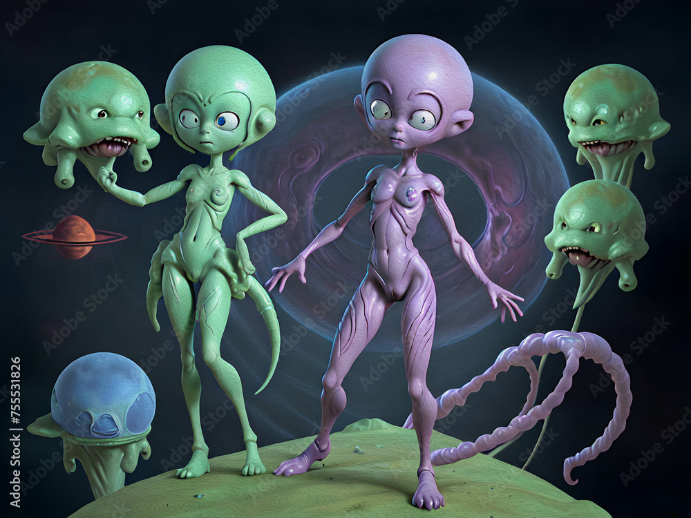 Alien Hunter, Oil Painting