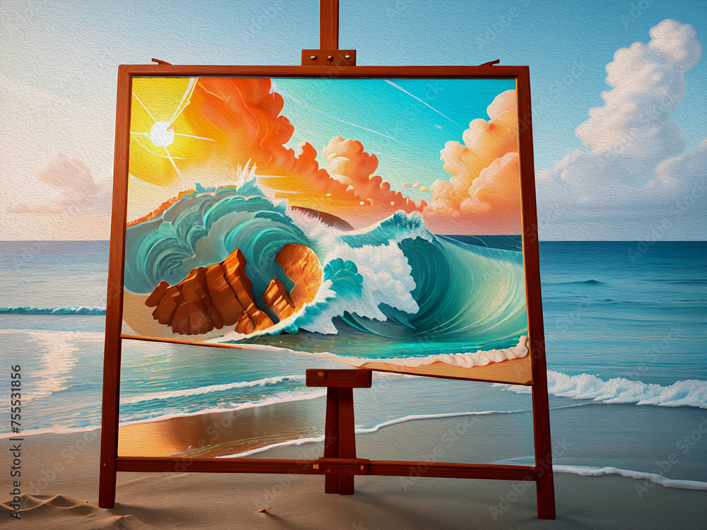 Beach Waters, Oil Painting
