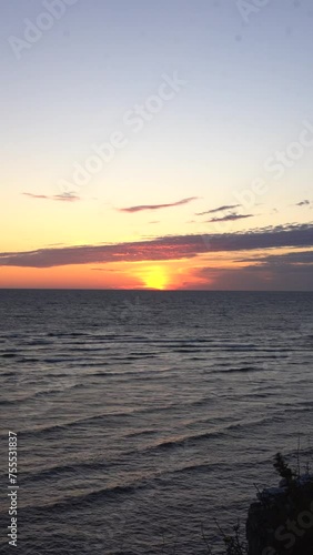 A wonderful sunset over the Baltic Sea on a summer evening.