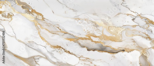 White marble with gold veins. White marble slab with gold veins in the stone