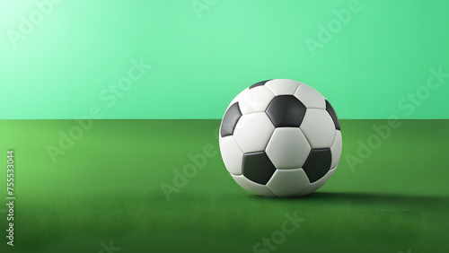 Match Day Vibes 3D Soccer Ball Set Against a Green Grass Field for Football Matches and Marketing Campaigns