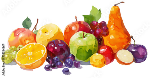 Realistic Watercolor Illustration of Citrus Fruits on White Background