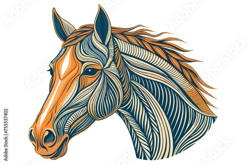 akhal-teke-horse-muzzle--correct-finished-lines vector.eps