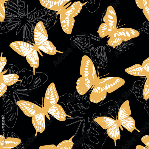 Seamless butterfly pattern. Vector Illustration.
