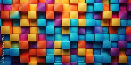 Colorful Blocks Wall Background