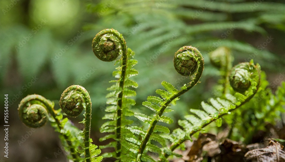 Nature's Elegance: Macro Exploration of Unfurling Fern Fronds Nature's Elegance: Macro Exploration of Unfurling Fern Fronds
