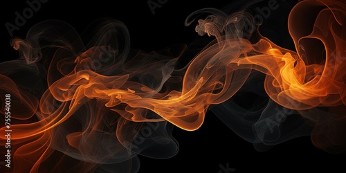 Abstract art captured in smoke swirls, with delicate nuances creating an intriguing vision against a black background