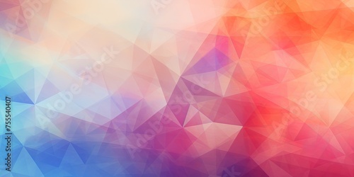 Triangle based soft color abstract background. Composition of triangles with an artistic feel. Square format.