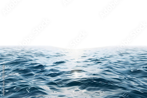 Ocean Horizon: Calm Sea Water Under Clear Sky  - Isolated on White Transparent Background   © Lumi