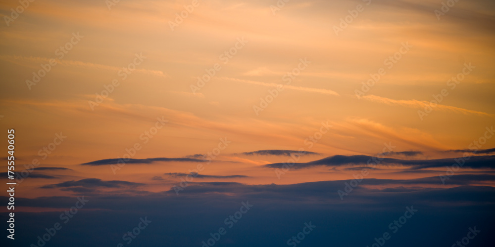Golden sunset with gradient sky