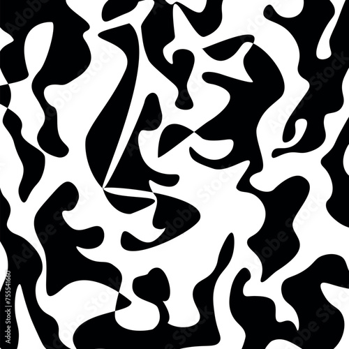 Abstract decorative silhouette pattern. Vector Illustration.