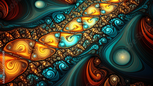 A psychedelic fractal pattern of shifting colors