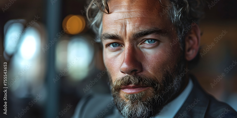 Portrait of a Businessman Sitting in Eco-Friendly Office Portrait of a Businessman Sitting in Eco-Friendly Office