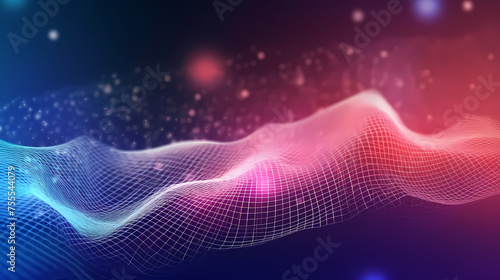 Abstract wavy lines, abstract futuristic background with colorful glowing neon lights © ma