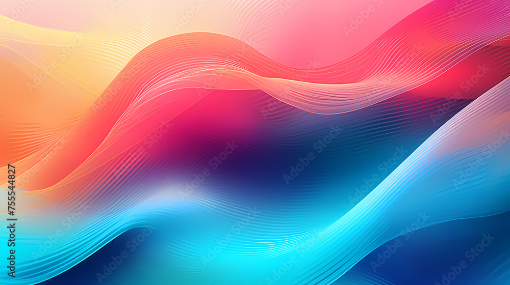 Abstract wavy lines, abstract futuristic background with colorful glowing neon lights Abstract wavy lines, abstract futuristic background with colorful glowing neon lights