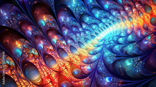 A psychedelic fractal pattern of shifting colors