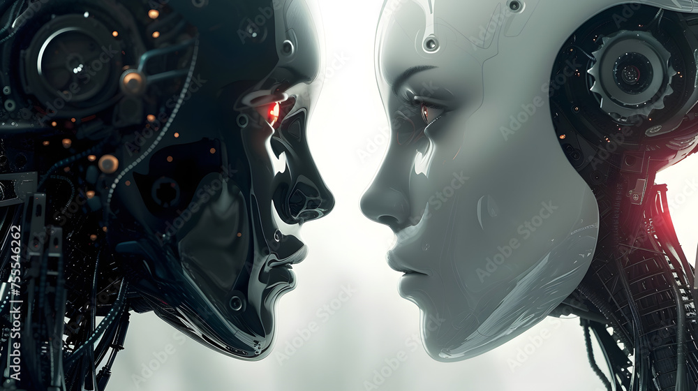 The cover could capture the tension and conflict between artificial intelligence and humanity The cover could capture the tension and conflict between artificial intelligence and humanity