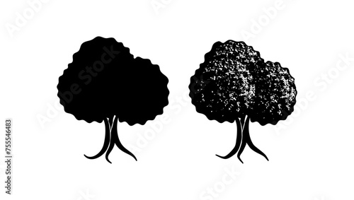 Garden bush, black isolated silhouette