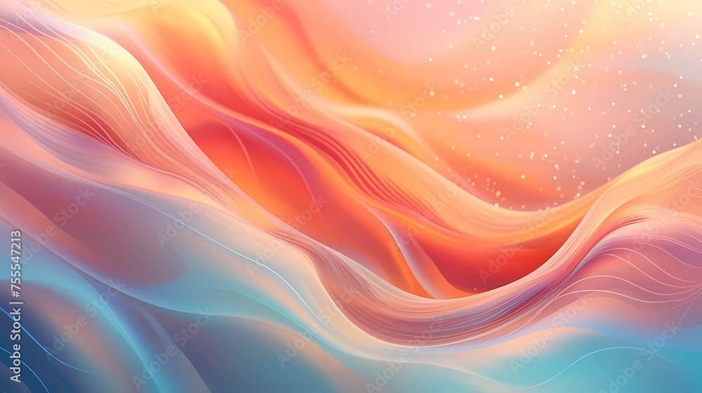 Obraz premium Abstract wavy lines, abstract futuristic background with colorful glowing neon lights