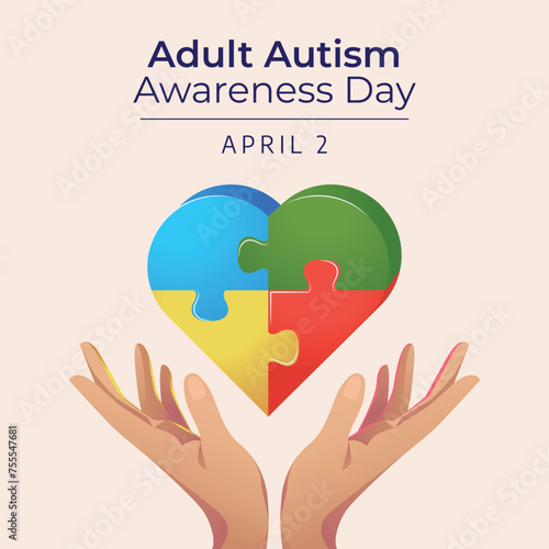 Adult Autism Awareness Day design template good for celebration usage. autism awareness design template. vector eps 10.