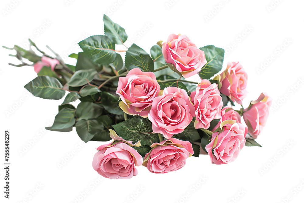 A bouquet of beautiful pink roses in full bloom A bouquet of beautiful pink roses in full bloom