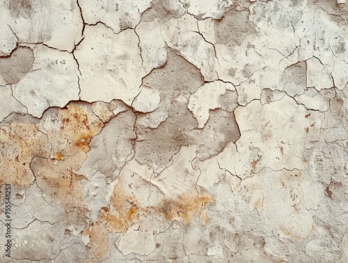 Aged and cracked plaster wall, capturing the texture and patina for a vintage and distressed backgroun, AI Generative