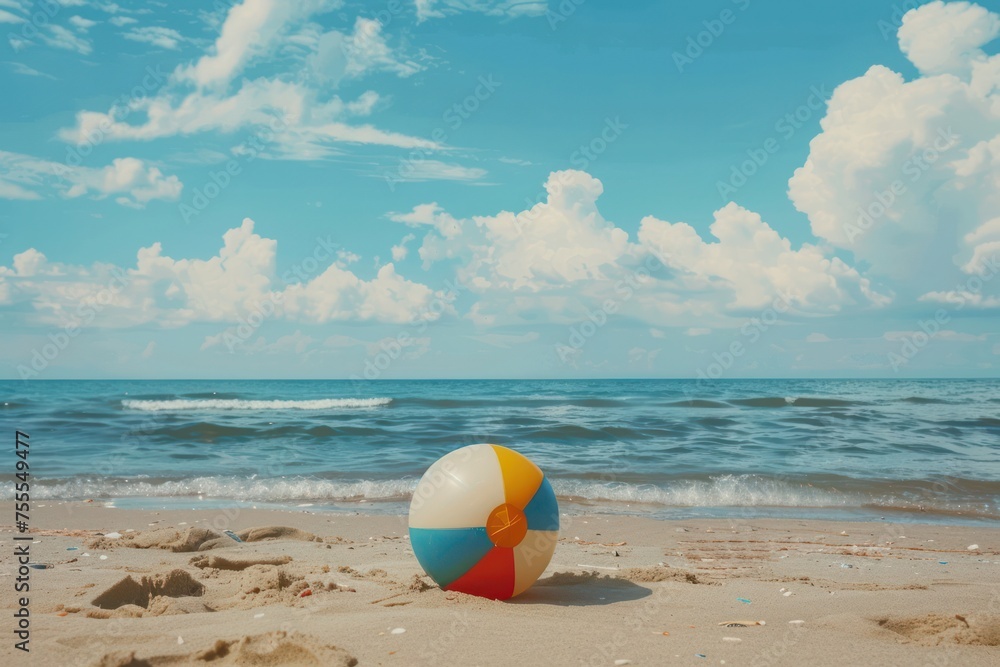 Beach ball. Summer and vacations concept 