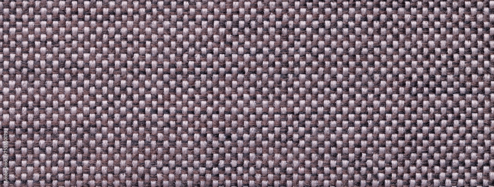 Texture of dark brown color background from woven textile material with wicker pattern, macro. Texture of dark brown color background from woven textile material with wicker pattern, macro.
