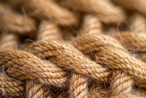 Macro image of woven fabric, highlighting the threads and fibers for a cozy and tactile textile background, AI Generative