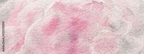 Abstract art background light pink, gray and white colors. Watercolor painting on canvas with soft lilac gradient.