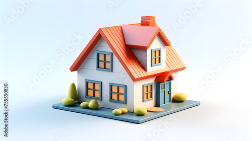 Home icon 3d rendering