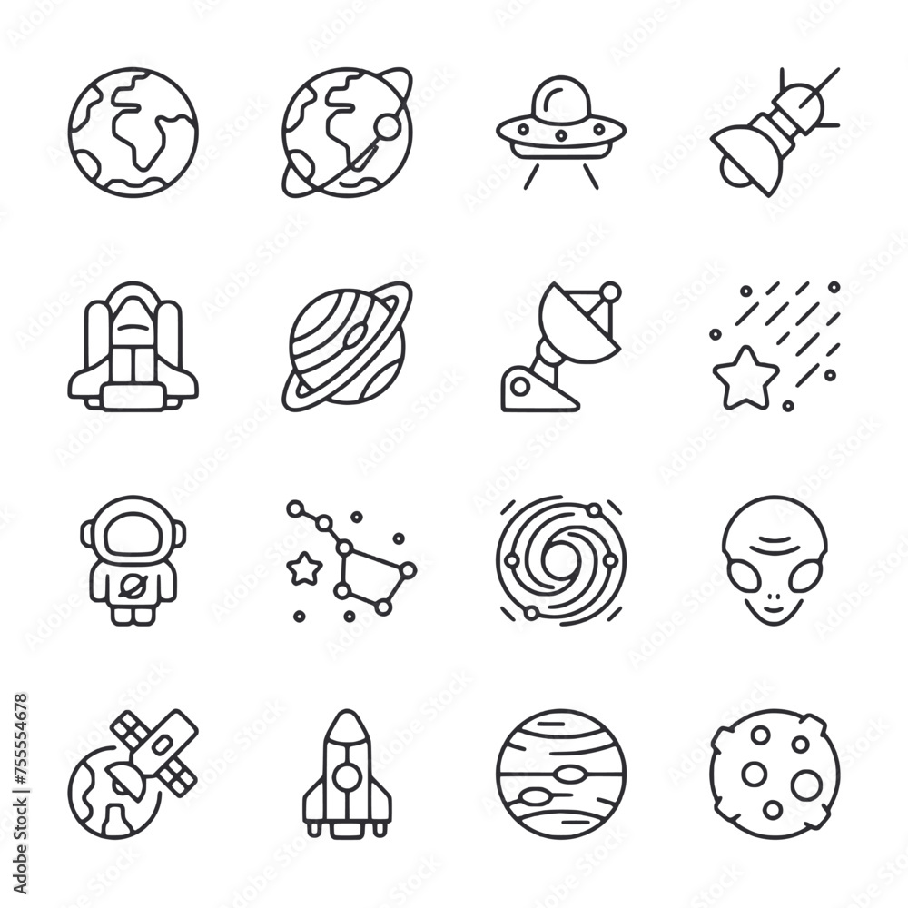 set of icons Space
