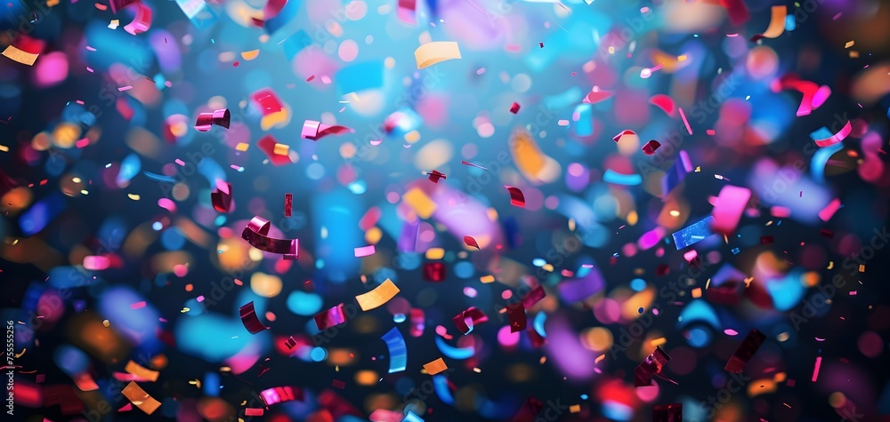 Abstract colorful vibrant splattered confetti. abstract background, celebrate. copy space. banner.