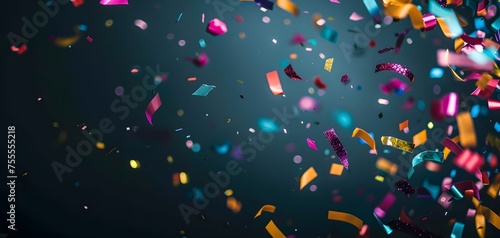 Abstract colorful vibrant splattered confetti. abstract background, celebrate. copy space. banner.