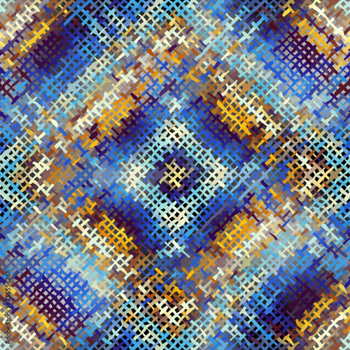 Seamless rough canvas texture. Vector illustration