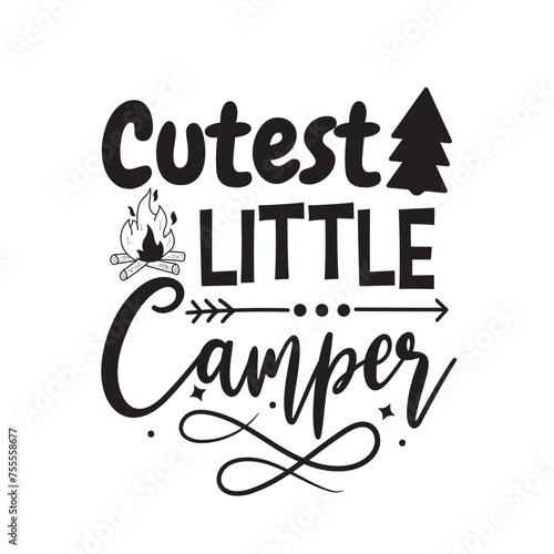 Cutest Little Camper Vector Design on White Background
