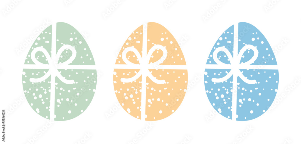 Illustration of set decoration eggs with ribbon. Illustration of set decoration eggs with ribbon.