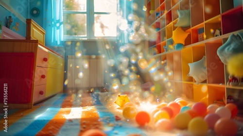 Colorful Childrens Room  To evoke a sense of childlike fun and joy