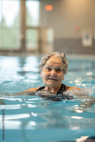 Active Senior Woman Engaged in Exercise,Active elder people, Adventure