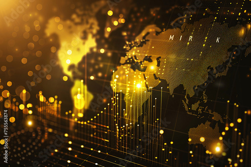 finance, BTC, crypto and stock prices and chart showing stock market