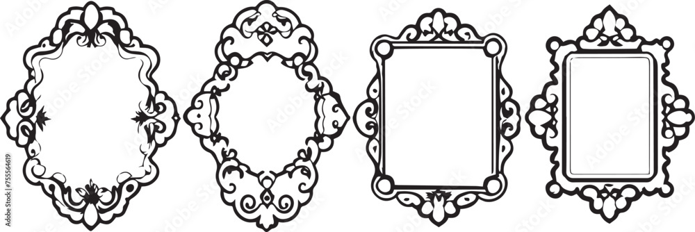 Obraz premium Set frames. Hand drawn vector illustration