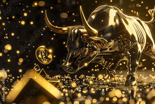 finance, BTC, crypto and stock prices and chart showing stock market