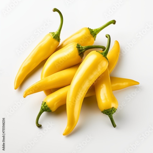 yellow peppers on a white